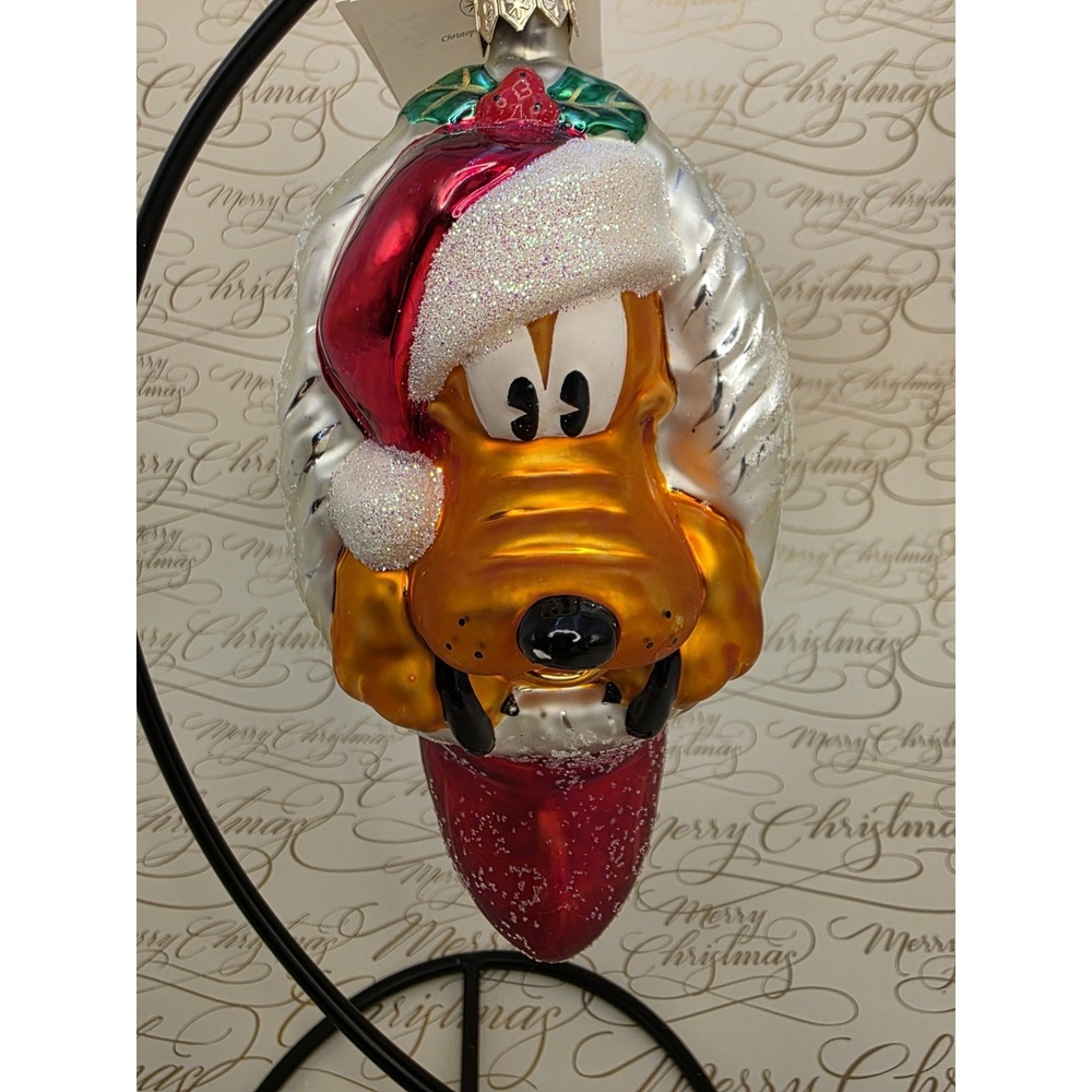 1998 Christopher Radko Disney Pluto Stocking 98-DIS-07 Ornament 7" VTG Tag